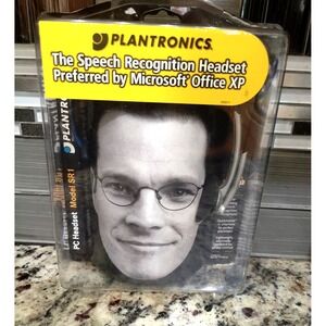 Plantronics‎ Model SR1 Speach Recognition Microphone PC Headset Blue. OPEN BOX